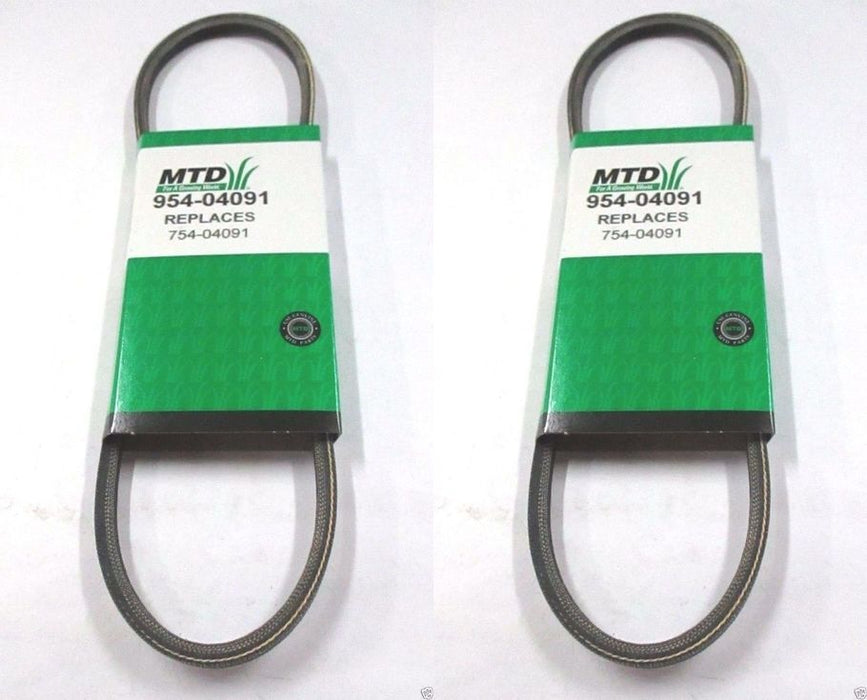 2 Pack MTD 954-04091 Reverse Drive Belt Fits Troy-Bilt Craftsman Cub Cadet OEM