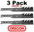 3 Pack Oregon 96-302 Mower Blade Gator G3 Fits Hustler 785728 785728X 787739