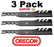 3 Pack Oregon 96-308 Mower Blade Gator G3 Fits DR 152871