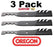 3 Pack Oregon 96-323 Mower Blade Gator G3 Fits  fits Bunton-Goodall PL7329