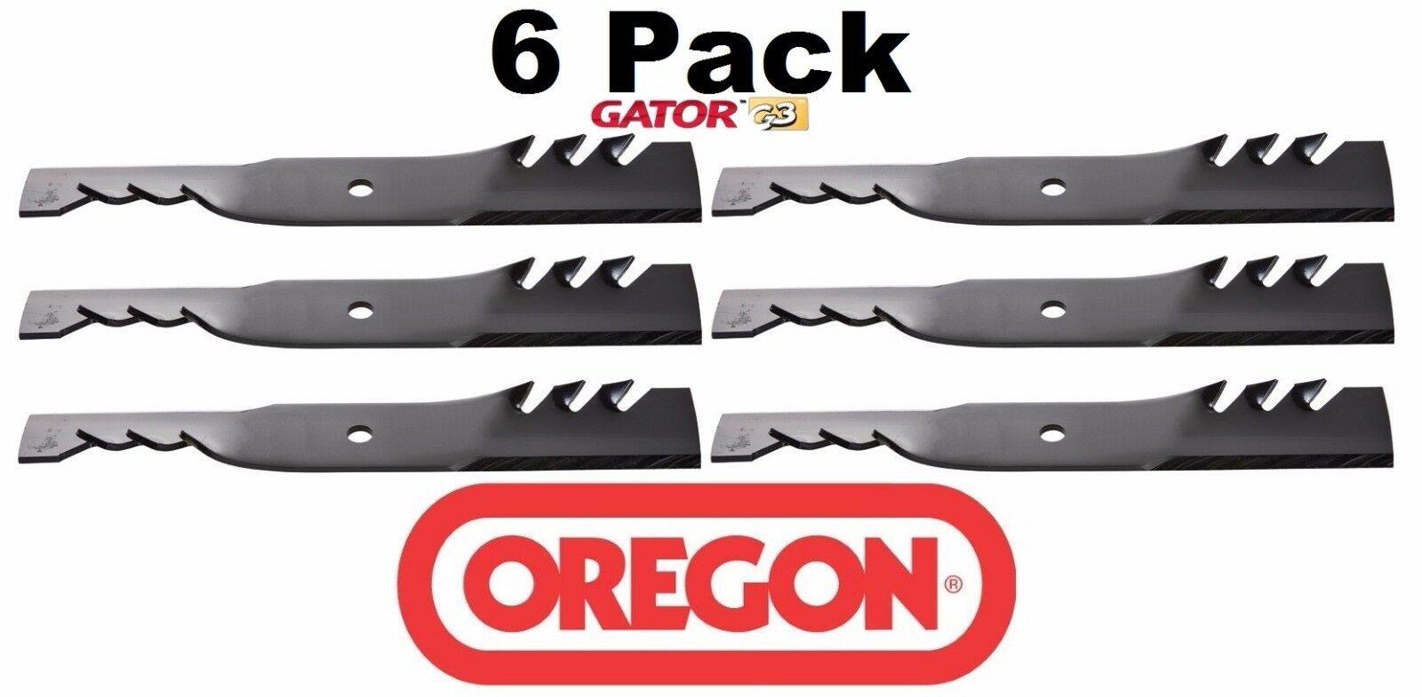 6 Pack Oregon 96-323 Gator Mulcher Blade for Bunton PL7329