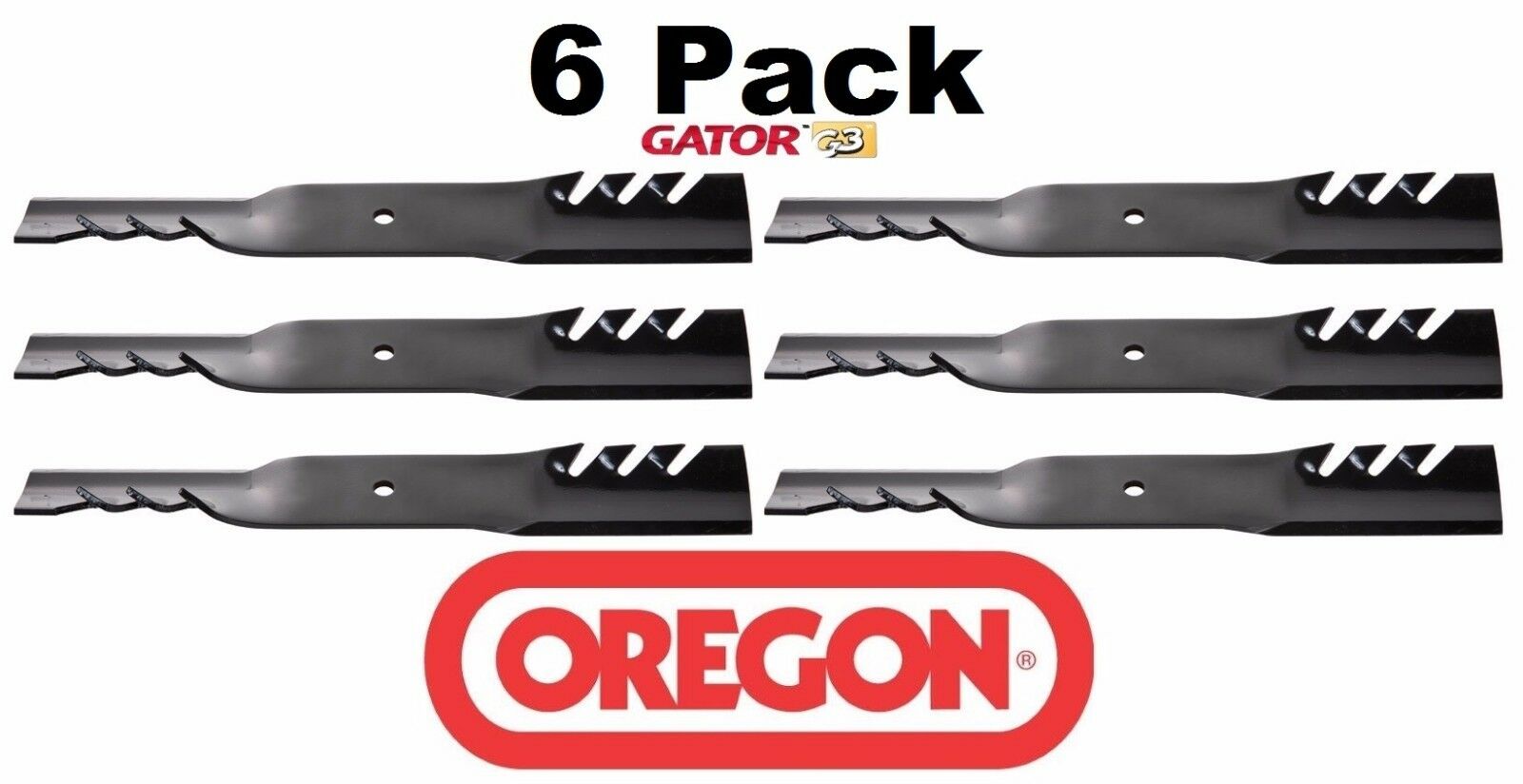 6 Pack Oregon 96-329 Gator Mulcher Blade for Grasshopper 320240 320236 320239