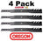 4 Pack Oregon 96-340 Gator Blade for John Deere M139802 M127129