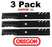 3 Pack Oregon 96-344 Gator Blade Fits Exmark 303527 633482 103-2528 36" 52"