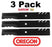 3 Pack Oregon 96-344 Gator Blade Fits Exmark 103-1578 103-2508 303146 633485