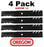 4 Pack Oregon 96-644 Mower Blade Gator G3 Fits Bobcat 32022 112111-02
