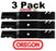 3 Pack Oregon 96-364 Gator Mulcher Blade for John Deere M144652 54" Z Trak