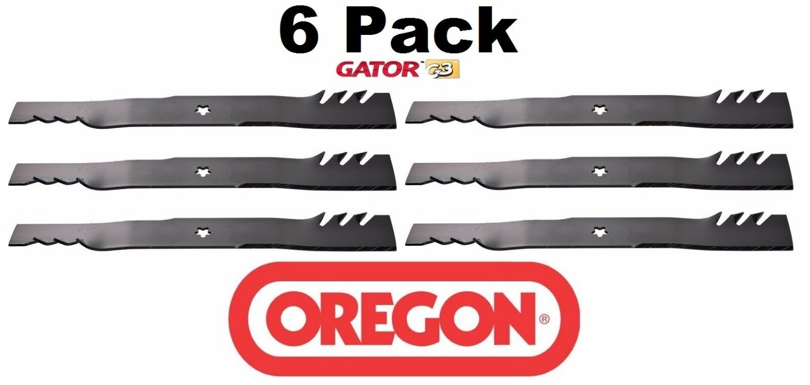 6 Pack Oregon 96-370 Gator Blade for Husqvarna 405380 532405380 777405380 46"