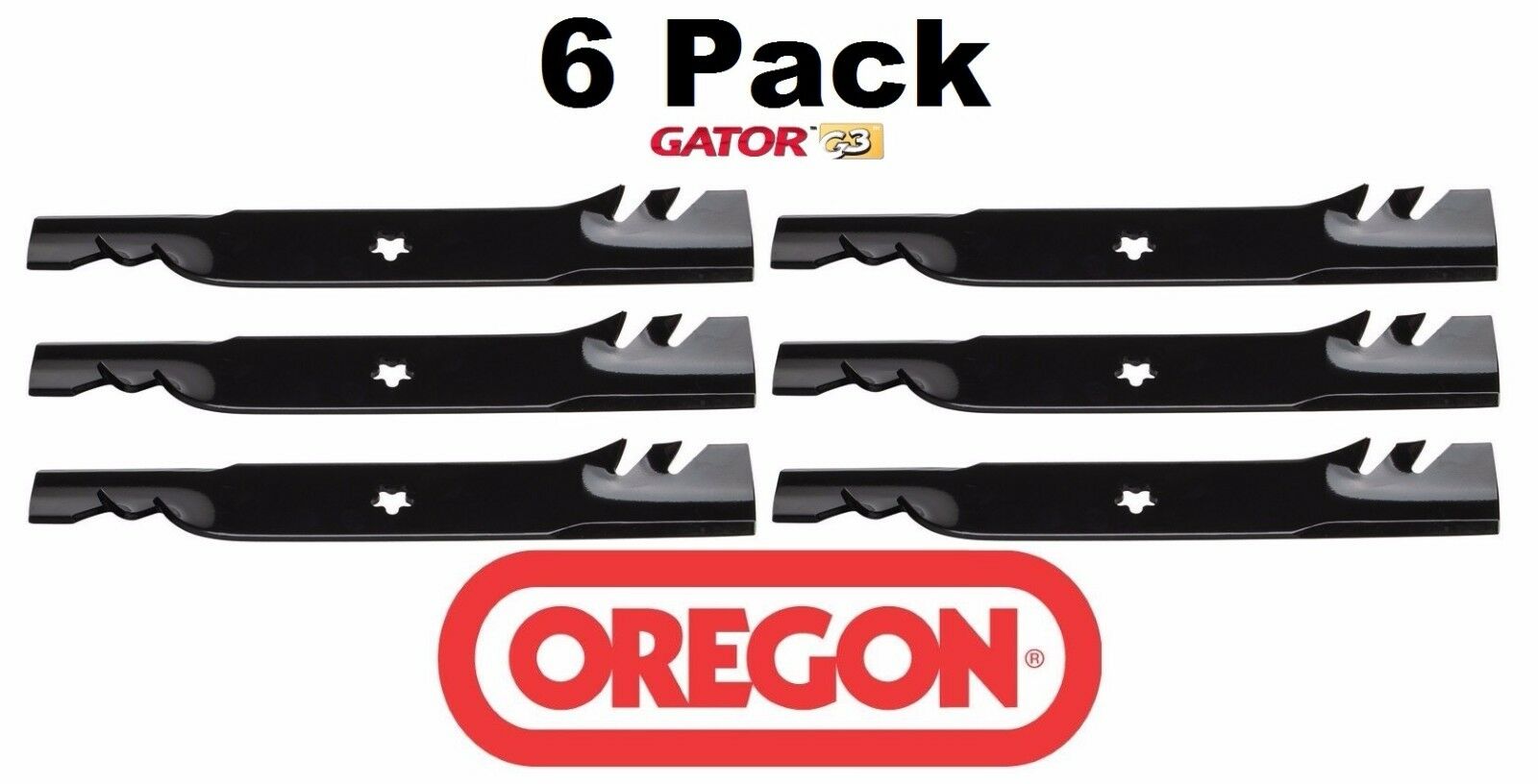 6 Pack Oregon 96-615 Gator Mulcher Blade Fits AYP Husqvarna Sears Poulan 180054