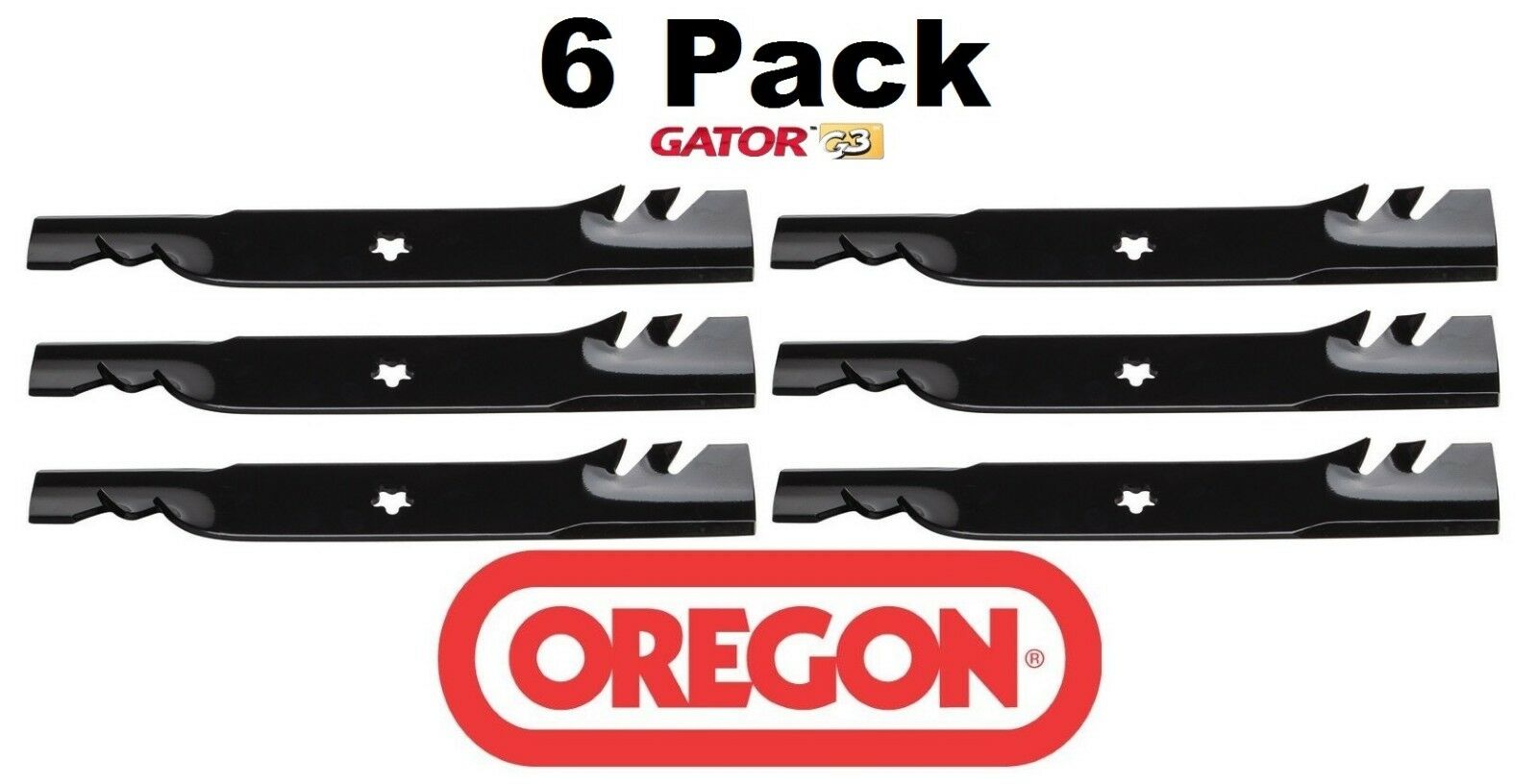 6 Pack Oregon 96-615 Mower Blade Gator G3 fits Craftsman 173921