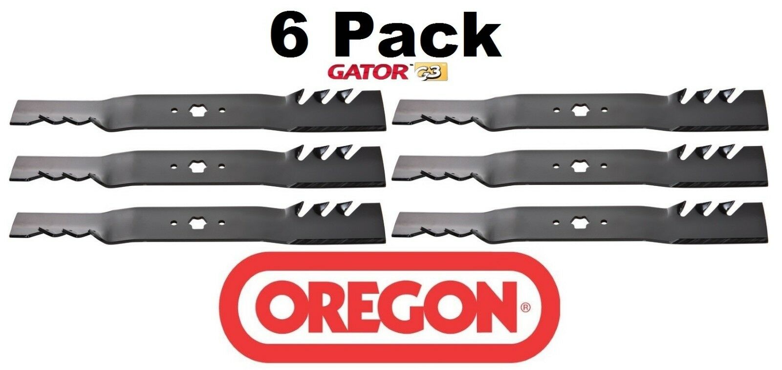 6 Pack Oregon 98-628 Mower Blade Gator G3 Fits Bolens 742-0654 942-0654