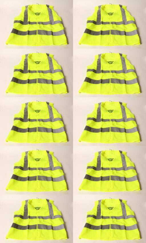 10 PK Genuine Echo 99988801400 High Visibility Safety Vest Large Neon Yellow