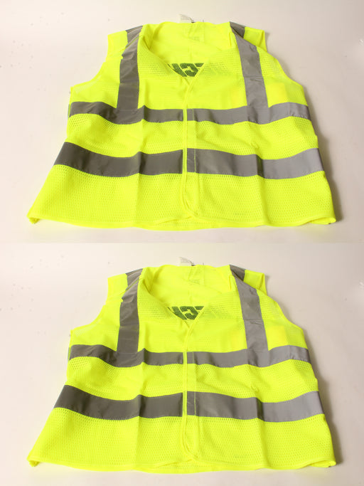 2 PK Genuine Echo 99988801400 High Visibility Safety Vest Large Neon Yellow