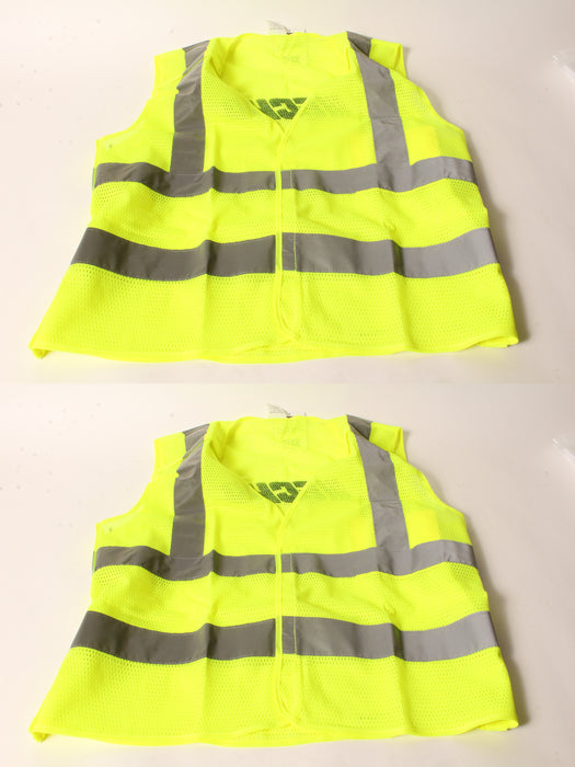 2 PK Genuine Echo 99988801400 High Visibility Safety Vest Large Neon Yellow