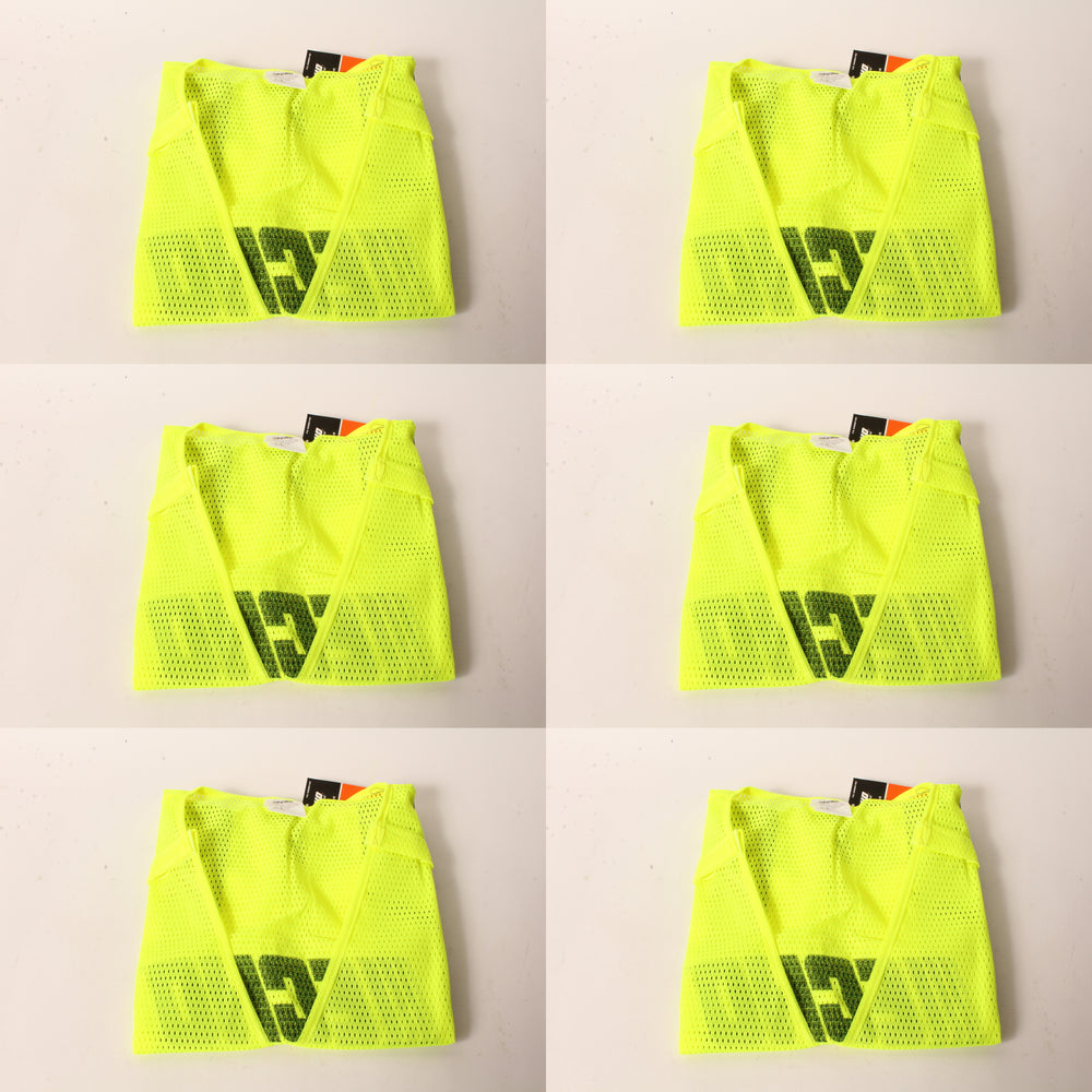 6 PK Genuine Echo 99988801400 High Visibility Safety Vest Large Neon Yellow