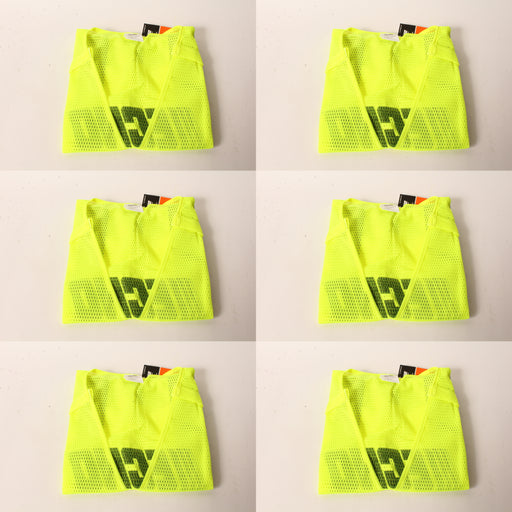 6 PK Genuine Echo 99988801400 High Visibility Safety Vest Large Neon Yellow