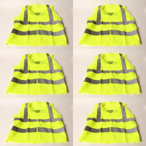 6 PK Genuine Echo 99988801400 High Visibility Safety Vest Large Neon Yellow