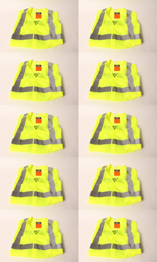 10 PK Echo 99988801401 High Visibility Safety Vest X-Large Neon Yellow XL