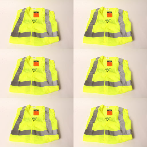 6 PK Genuine Echo 99988801401 High Visibility Safety Vest X-Large Neon Yellow XL