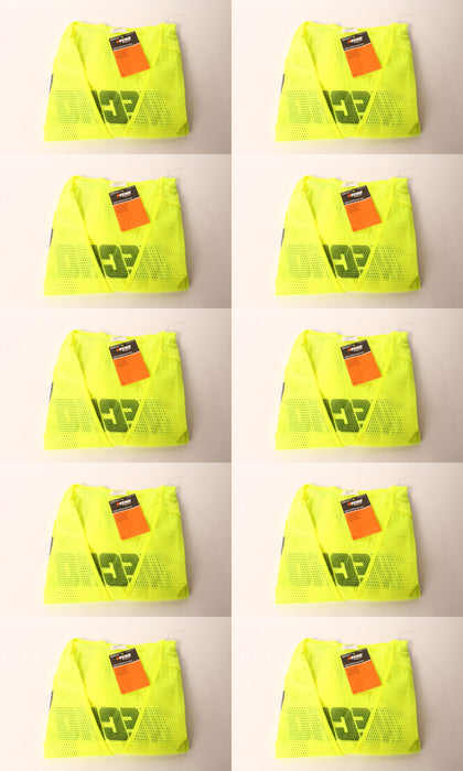 10 PK Echo 99988801402 High Visibility Safety Vest XX-Large Neon Yellow XXL