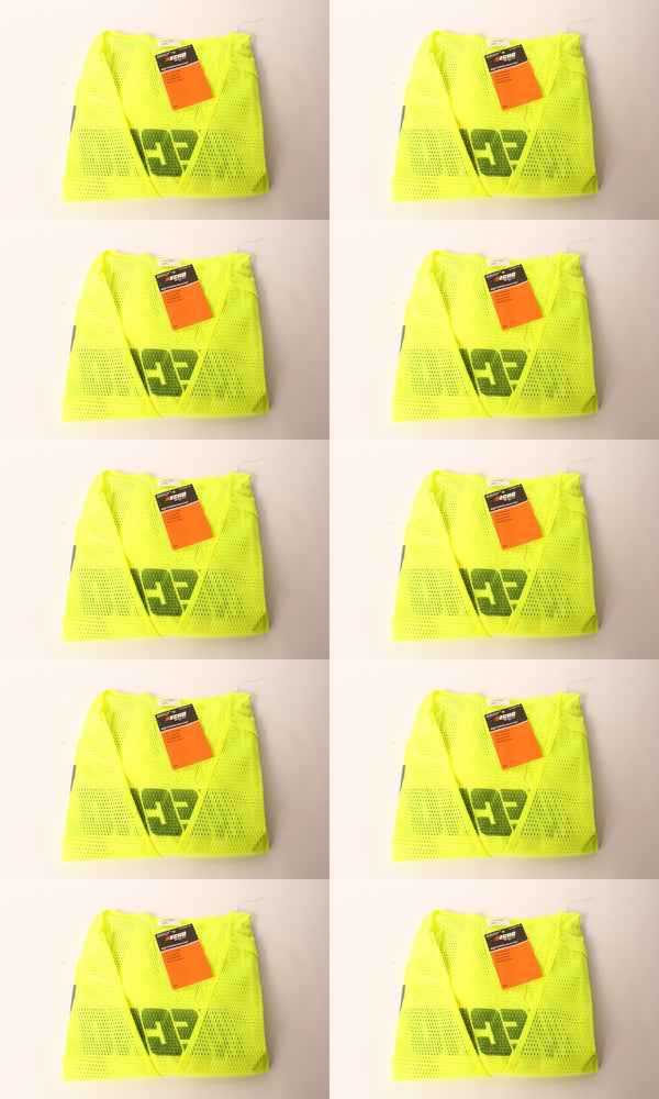 10 PK Echo 99988801402 High Visibility Safety Vest XX-Large Neon Yellow XXL