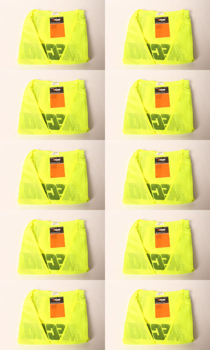 10 PK Echo 99988801402 High Visibility Safety Vest XX-Large Neon Yellow XXL