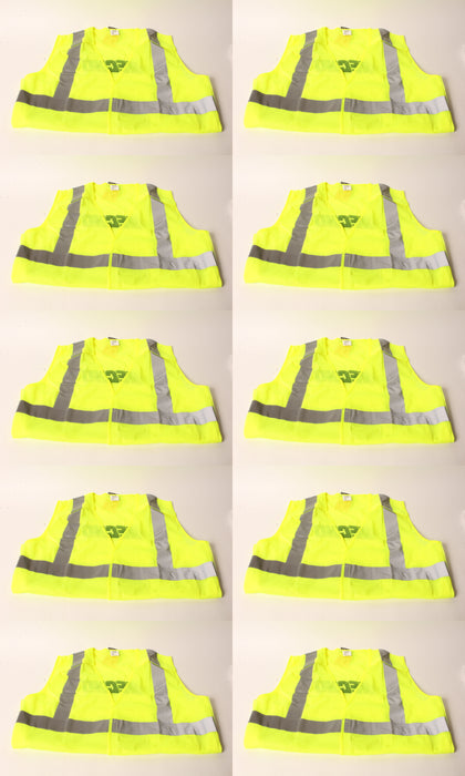 10 PK Echo 99988801402 High Visibility Safety Vest XX-Large Neon Yellow XXL