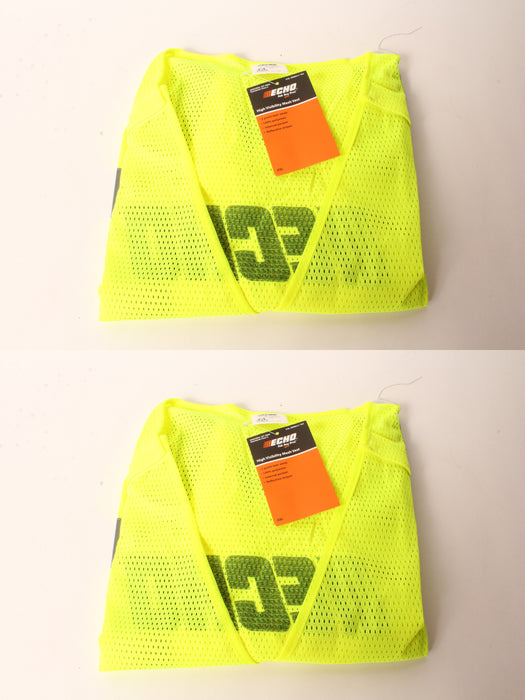 2 PK Echo 99988801402 High Visibility Safety Vest XX-Large Neon Yellow XXL
