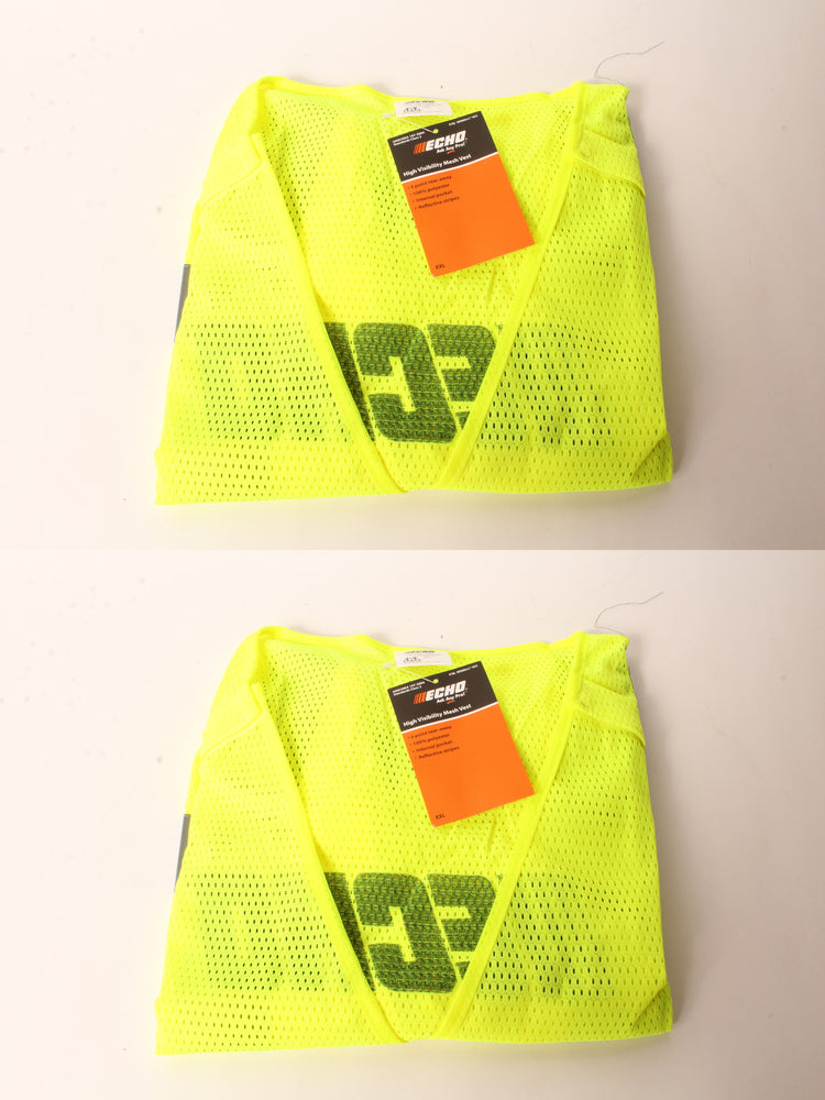2 PK Echo 99988801402 High Visibility Safety Vest XX-Large Neon Yellow XXL