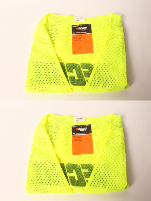2 PK Echo 99988801402 High Visibility Safety Vest XX-Large Neon Yellow XXL