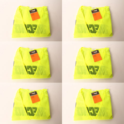 6 PK Echo 99988801402 High Visibility Safety Vest XX-Large Neon Yellow XXL