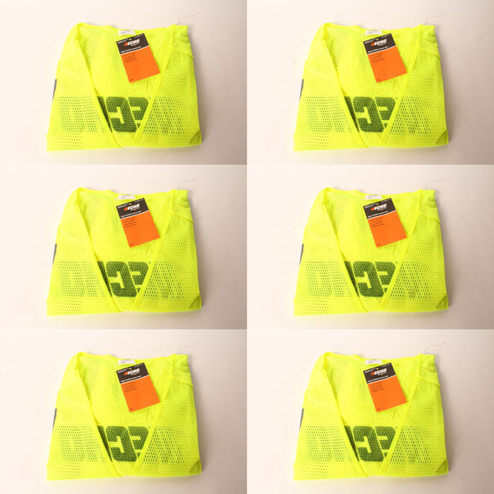 6 PK Echo 99988801402 High Visibility Safety Vest XX-Large Neon Yellow XXL