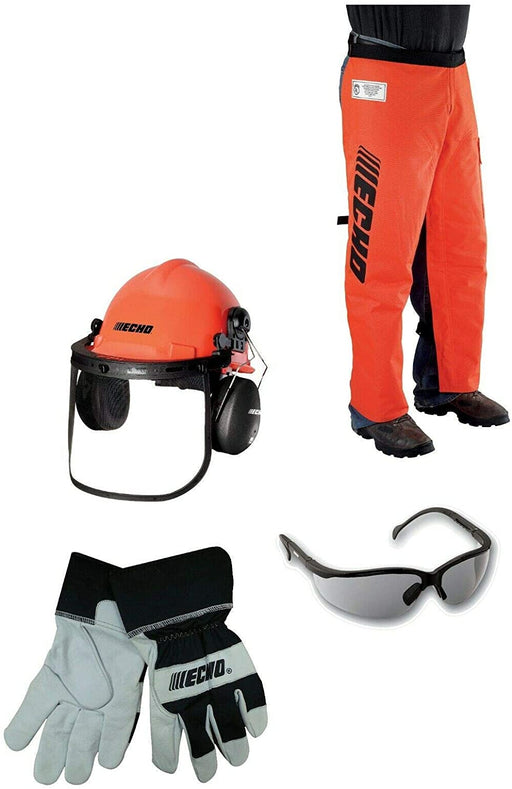 Echo 99988801527 Chain Saw Safety Kit Helmet Gloves Glasses Chaps Ear Muffs