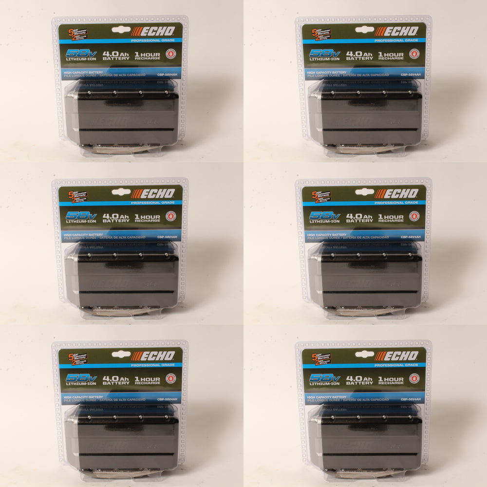 6 PK Genuine Echo CBP-58V4AH 58V 4 Ah Lithium Ion Battery with Fuel Gauge