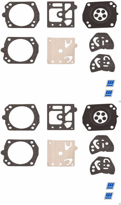 2 Pack Genuine Walbro D20-HDA Carburetor Gasket & Diaphragm Kit OEM