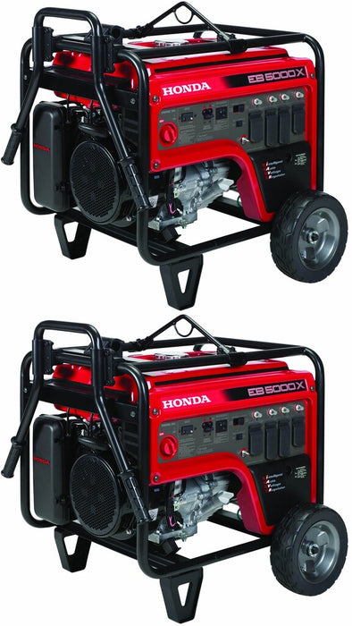 2 Pack of Honda EB5000 Industrial Generators CO-Minder GFCI Protection 5000 Watt