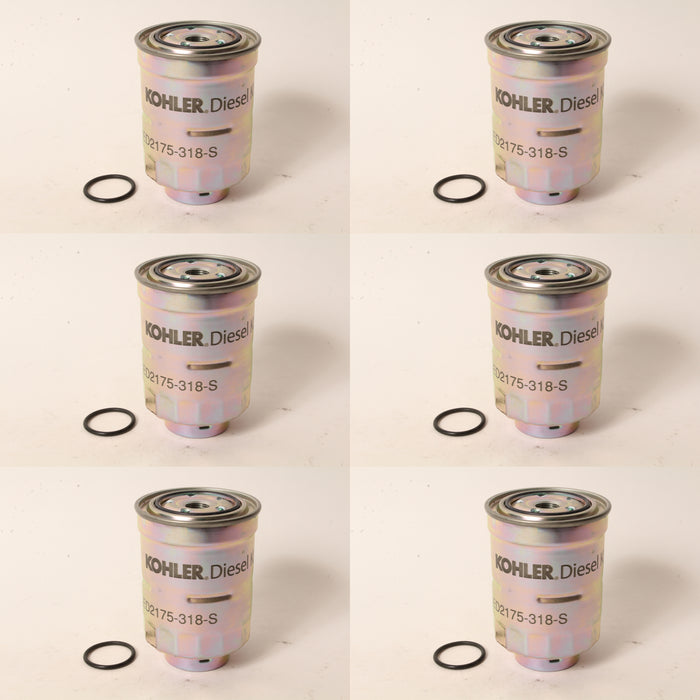 6 Pack Kohler ED0021753180-S Diesel Fuel Filter For Lombardini Denso Diesel OEM