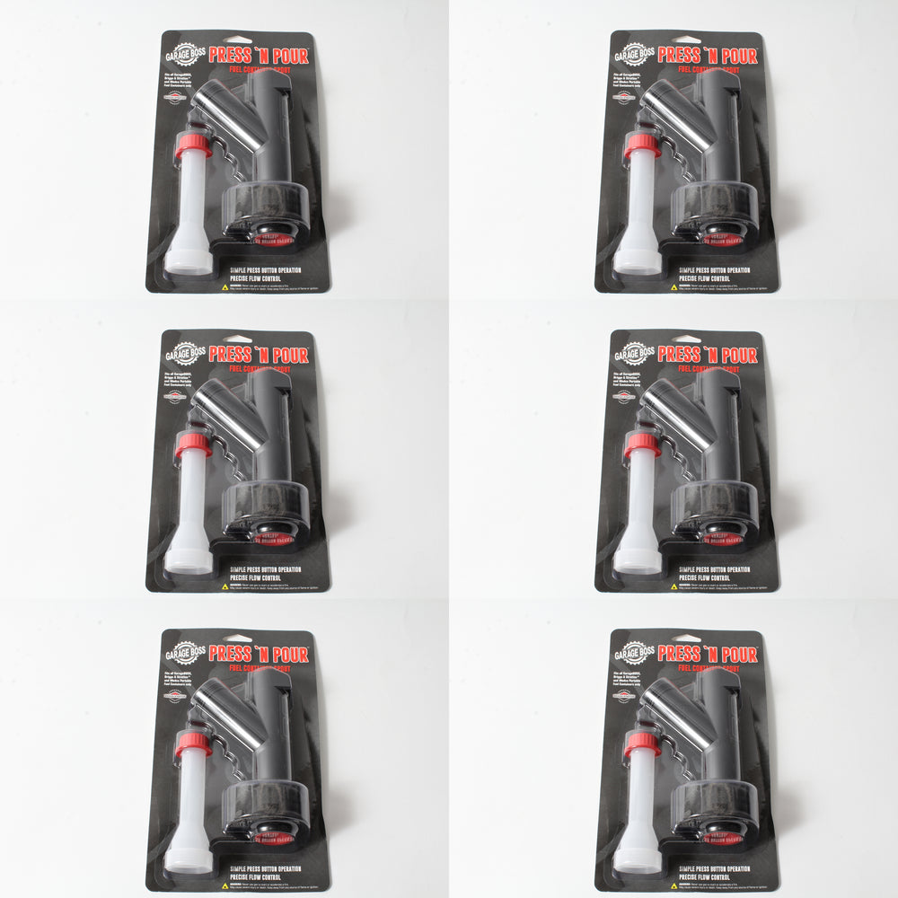 6 Pack Genuine Garage Boss GB410 Press N Pour Spout for All Garage Boss Cans