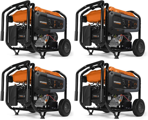 4 Pack of Generac GP8000E COsense Portable Generators Electric Start PowerRush