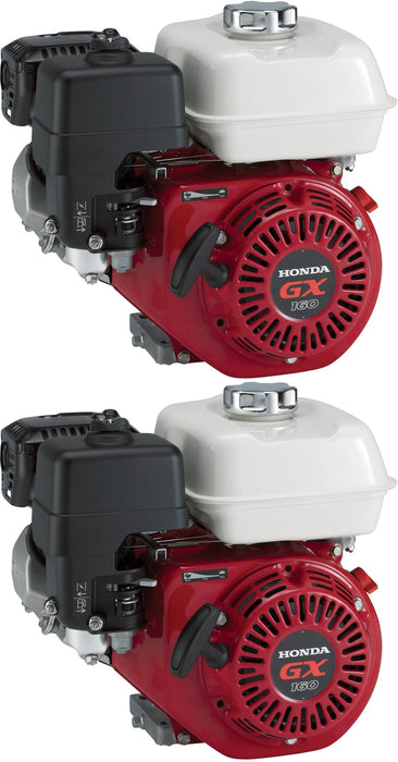 2 Pack Honda GX160UT2QX2 Horizontal Engine 163cc 3/4in. x 2 7/16in. Shaft