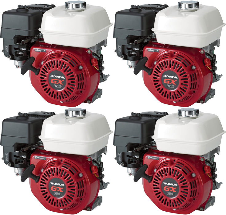 4 Pack Honda GX160UT2QX2 Horizontal Engine 163cc 3/4in. x 2 7/16in. Shaft