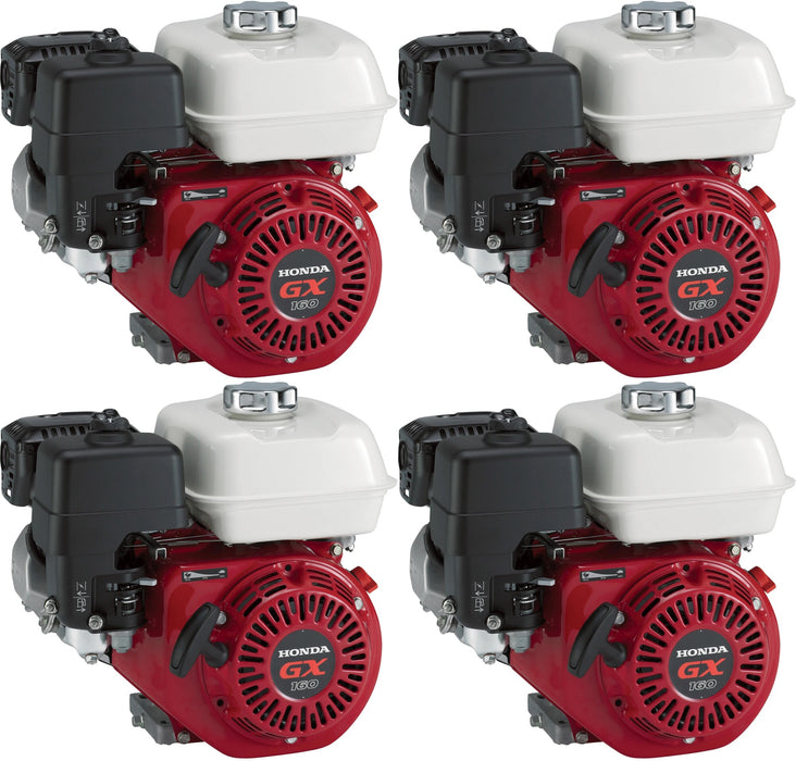 4 Pack Honda GX160UT2QX2 Horizontal Engine 163cc 3/4in. x 2 7/16in. Shaft