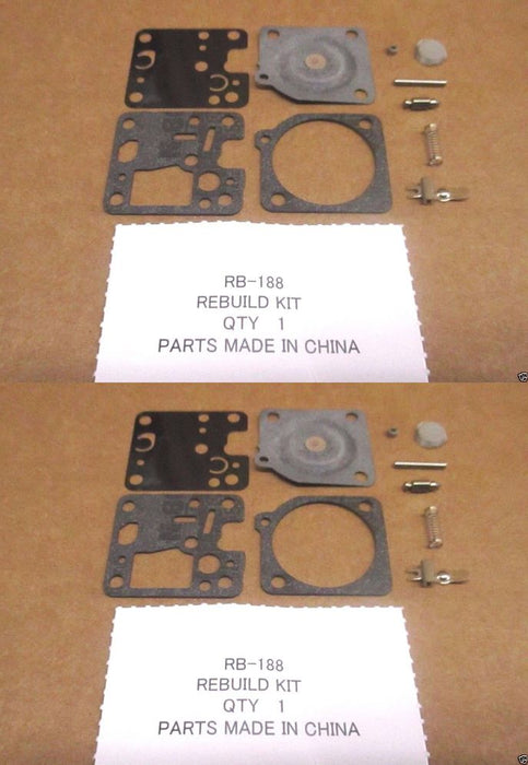 2 Pack Genuine Zama RB-188 Carburetor Repair Rebuild Kit RB188 OEM