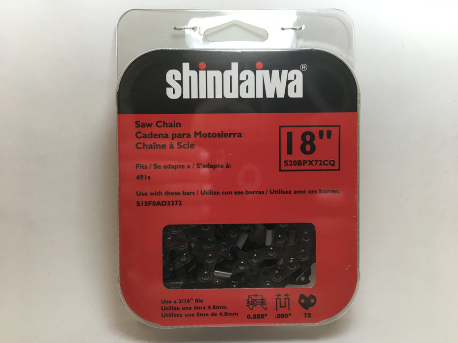 Genuine Shindaiwa S20BPX72CQ 18" .325" .050" 72 DL Saw Chain Loop OEM