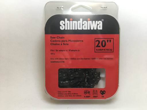 Genuine Shindaiwa S20BPX78CQ 20" .325" .050" 78 DL Saw Chain Loop OEM