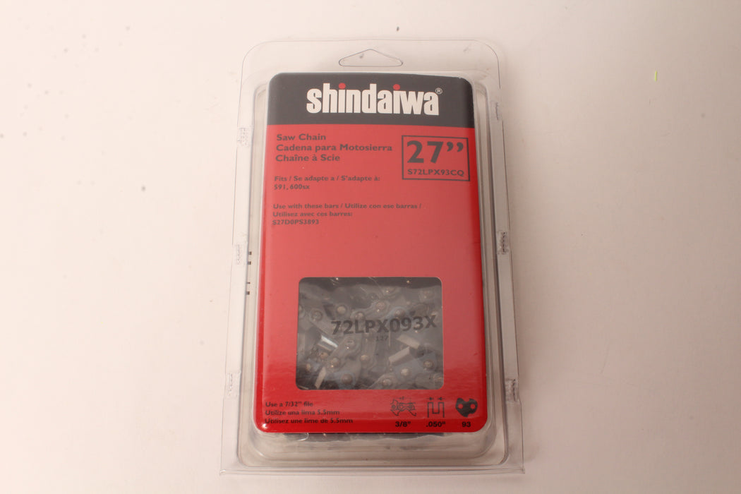 Genuine Shindaiwa S72LPX93CQ 27" 3/8" .050" 93 DL Saw Chain Loop OEM