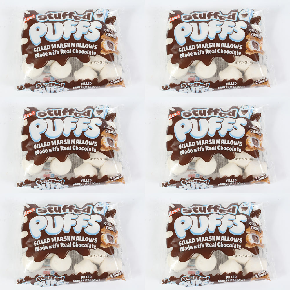 6 Pack Stuffed Puffs Chocolate Filled Marshmallows