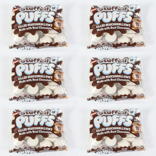 6 Pack Stuffed Puffs Chocolate Filled Marshmallows