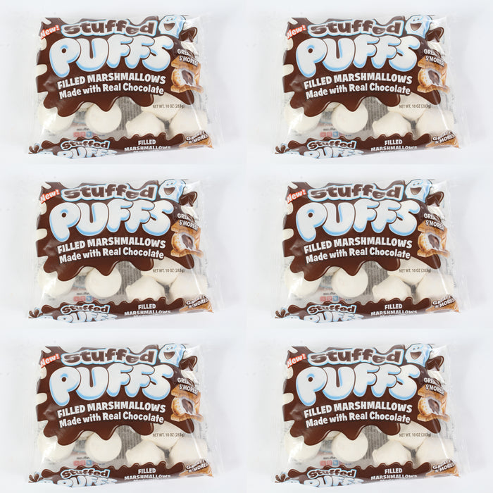 6 Pack Stuffed Puffs Chocolate Filled Marshmallows