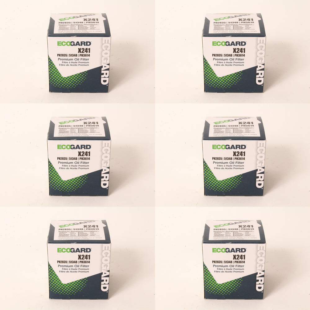 6 PK Ecogard X241 Oil Filter Fits Kohler 52-050-02-S Rotary 5909 12863 6677